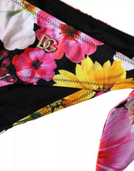 Dolce & Gabbana Black Floral Print Swimsuit Bikini Bottom Swimwear -   -  Dolce & Gabbana.