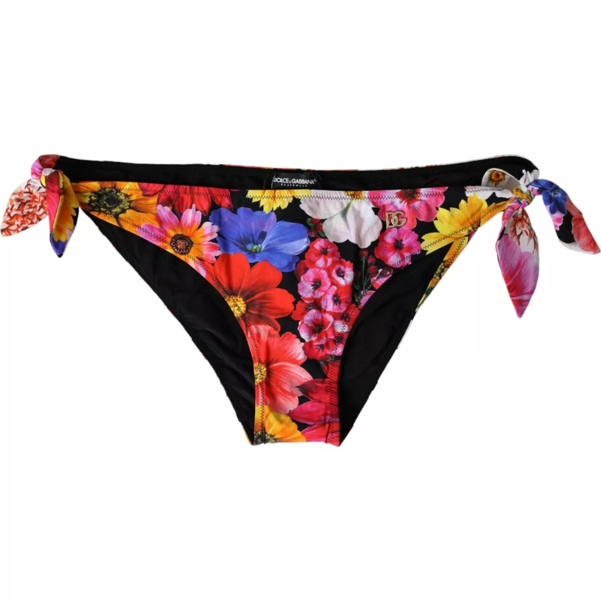 Dolce & Gabbana Black Floral Print Swimsuit Bikini Bottom Swimwear -   -  Dolce & Gabbana.