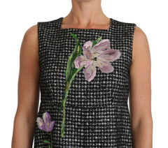 Dolce & Gabbana Gray Tulip Embroidered A-Line Shift Dress -   -  Dolce & Gabbana.