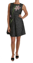 Dolce & Gabbana Gray Tulip Embroidered A-Line Shift Dress -   -  Dolce & Gabbana.