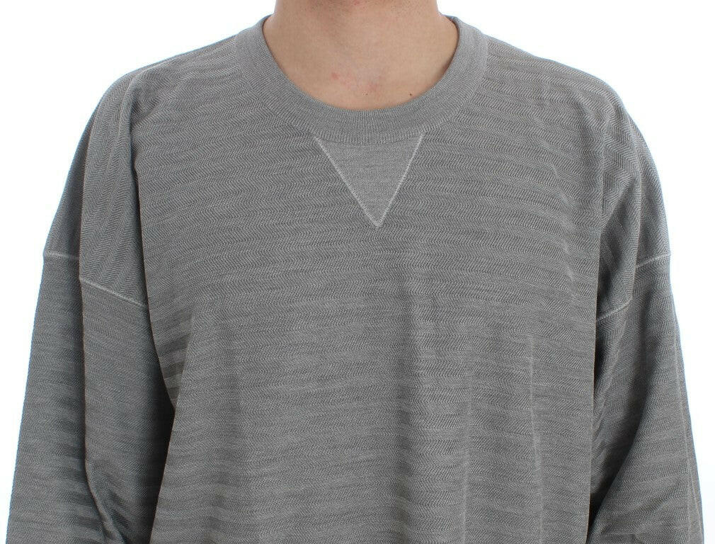 Dolce & Gabbana Gray Crewneck Pullover Silk Sweater -   -  Dolce & Gabbana.