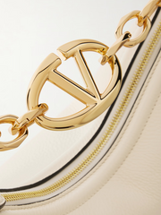 Valentino Garavani Ivory Leather Small Hobo Vlogo Shoulder Bag -  Luxury Shoulder Bag for Women -  Valentino Garavani.