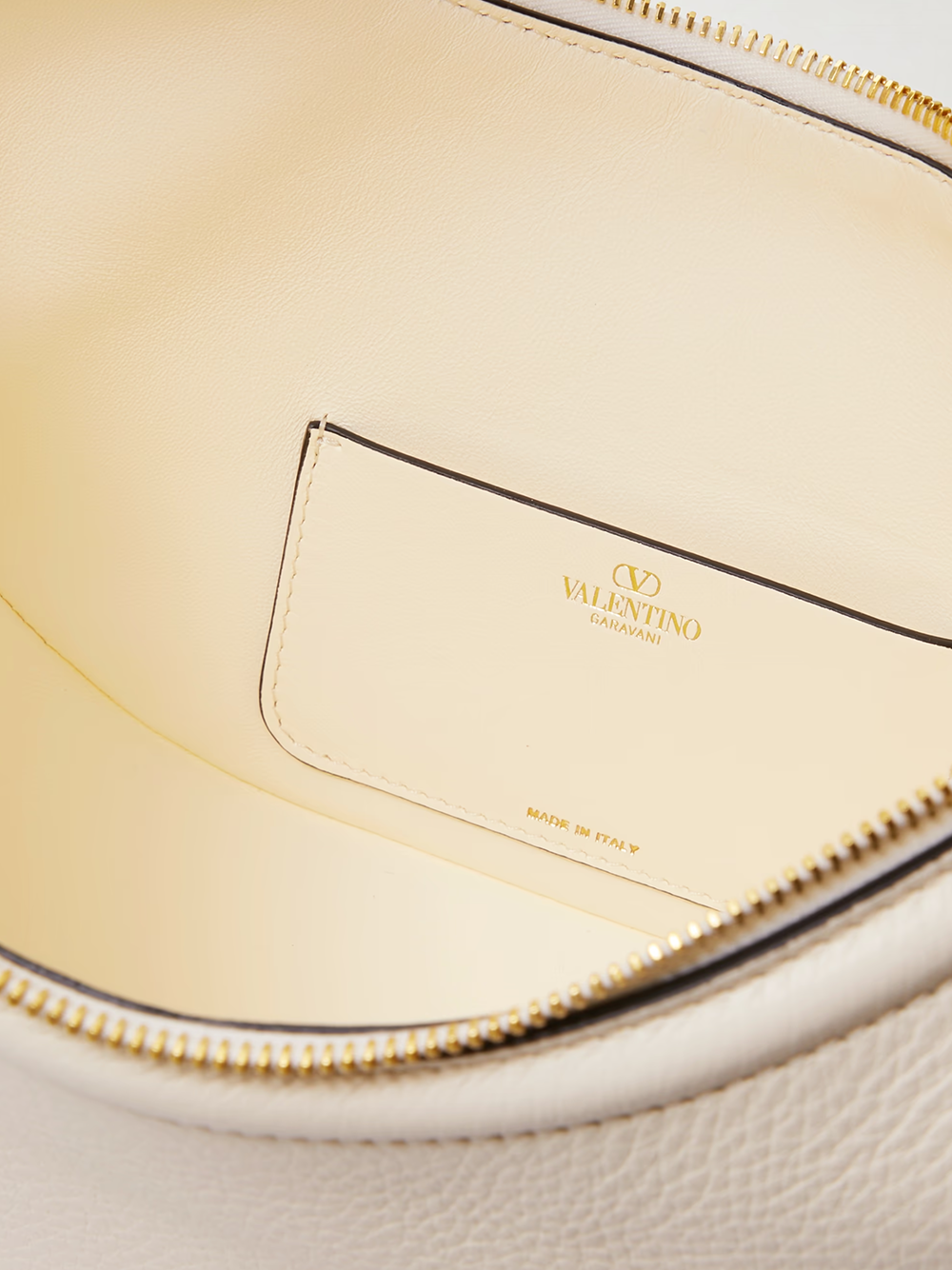 Valentino Garavani Ivory Leather Small Hobo Vlogo Shoulder Bag -  Luxury Shoulder Bag for Women -  Valentino Garavani.