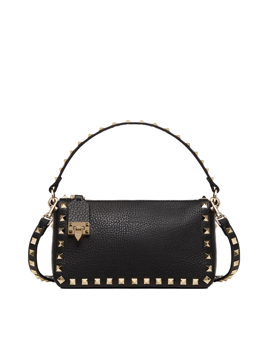 Valentino Garavani Black Garnet Calfskin Small Rockstud Shoulder Bag -  Luxury Shoulder Bag for Women -  Valentino Garavani.