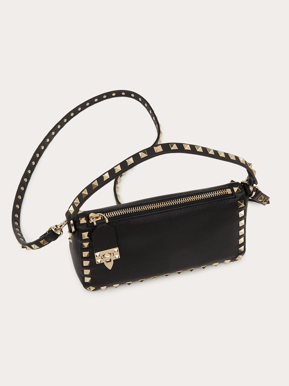 Valentino Garavani Black Garnet Calfskin Small Rockstud Shoulder Bag -  Luxury Shoulder Bag for Women -  Valentino Garavani.