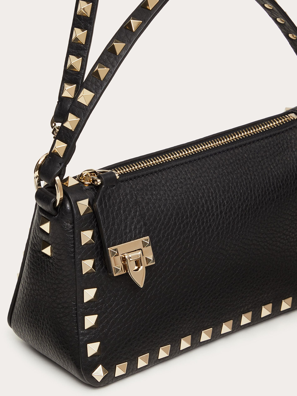 Valentino Garavani Black Garnet Calfskin Small Rockstud Shoulder Bag -  Luxury Shoulder Bag for Women -  Valentino Garavani.