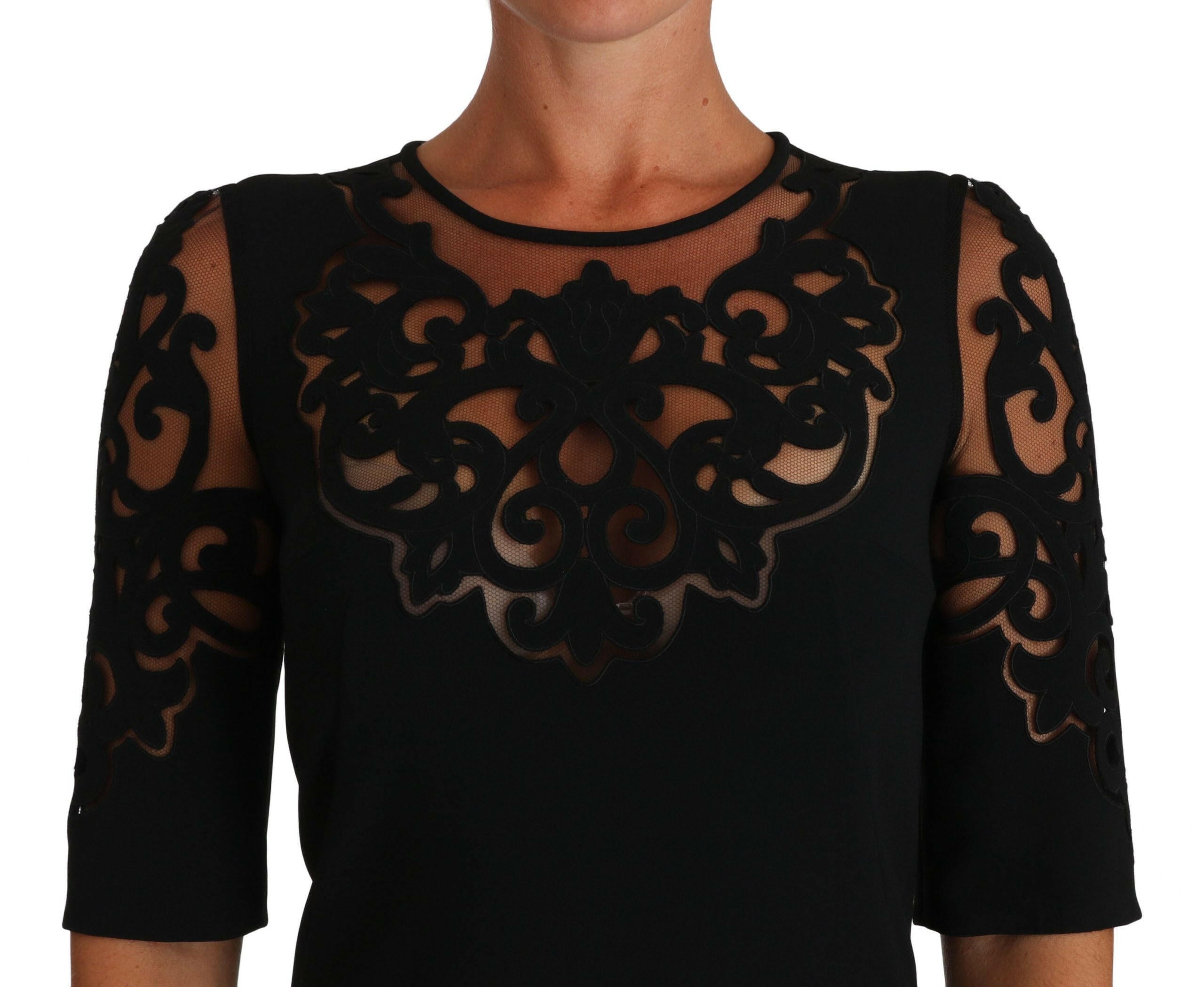 Dolce & Gabbana Black Floral Cut Out Pattern Coctail Dress -   -  Dolce & Gabbana.