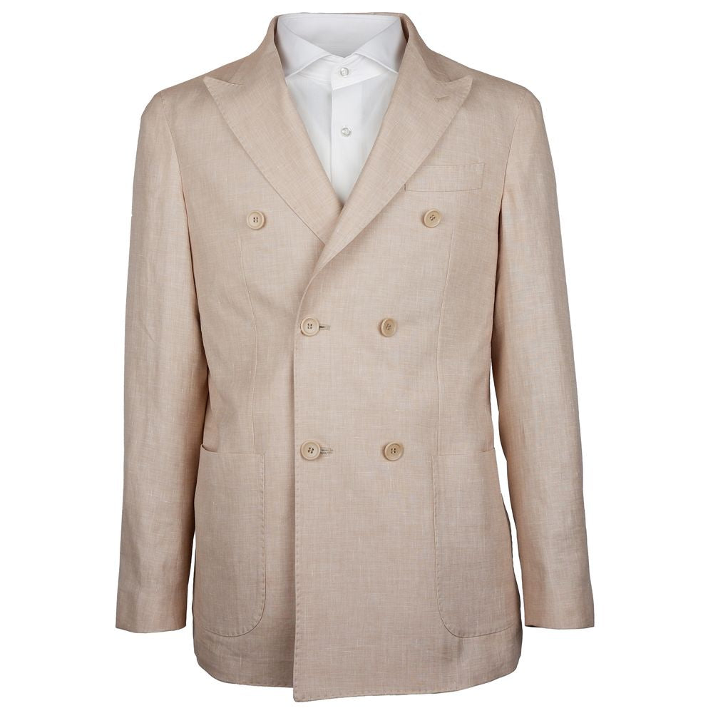 Made in Italy Beige Linen Blazer -   -  Made in Italy.