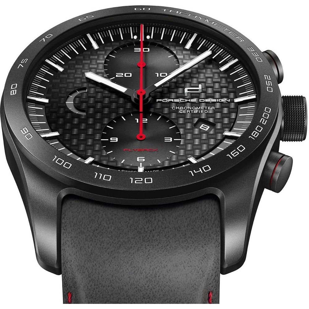 Porsche Design Black Leather Watch -   -  Porsche Design.
