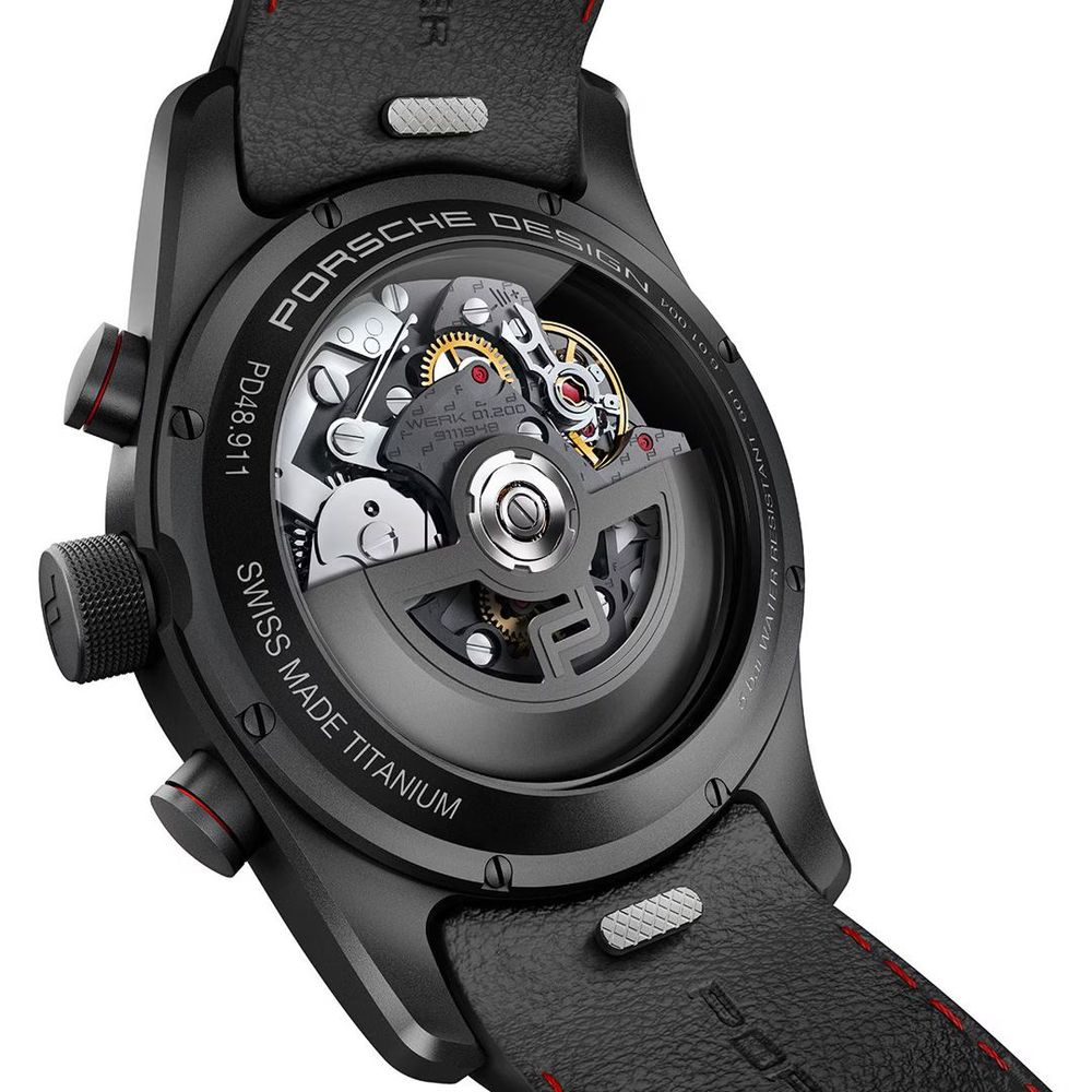 Porsche Design Black Leather Watch -   -  Porsche Design.