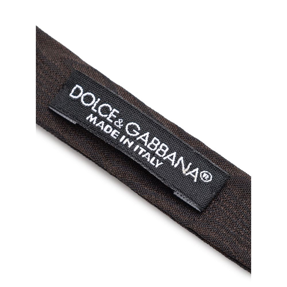 Dolce & Gabbana Brown Silk Bowty -   -  Dolce & Gabbana.
