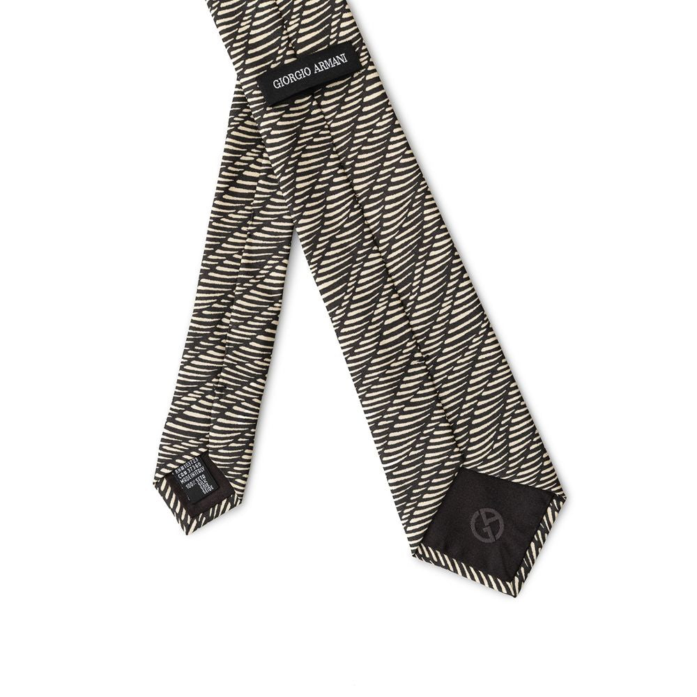 Giorgio Armani Black And White Silk Ties & Bowty -   -  Giorgio Armani.
