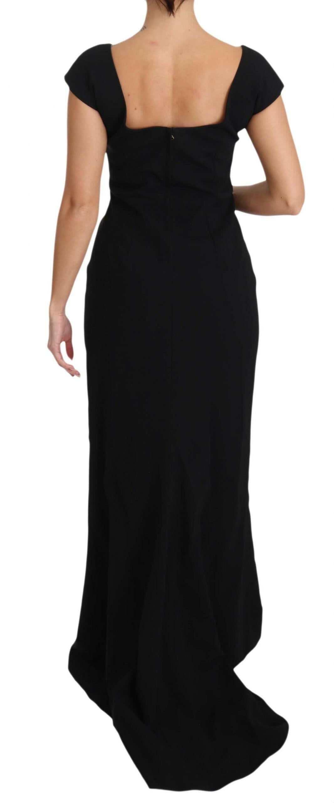 Dolce & Gabbana Black Stretch Fit Flare Gown Maxi -   -  Dolce & Gabbana.