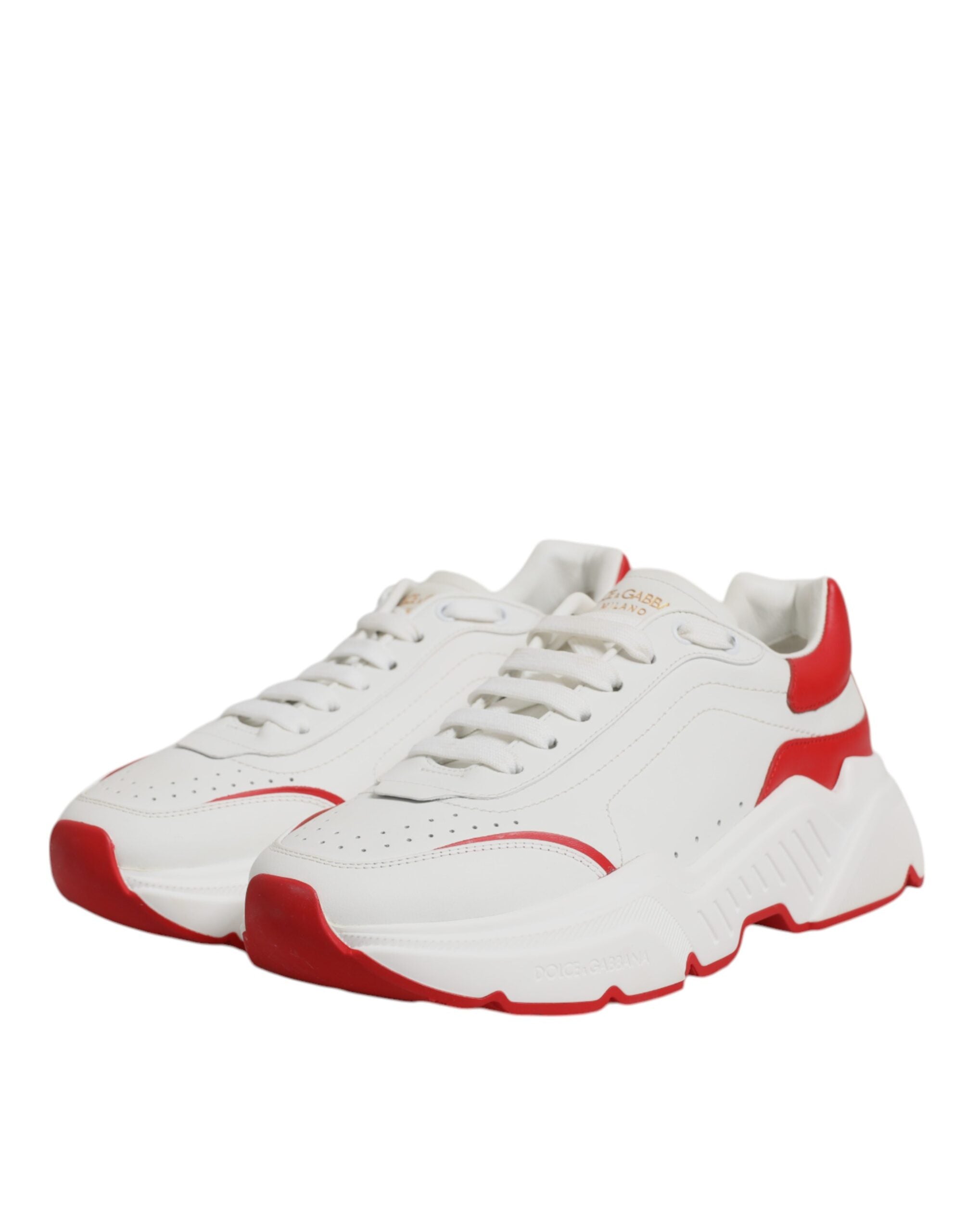 Dolce & Gabbana White Red Leather Daymaster Men Sneakers Shoes -   -  Dolce & Gabbana.