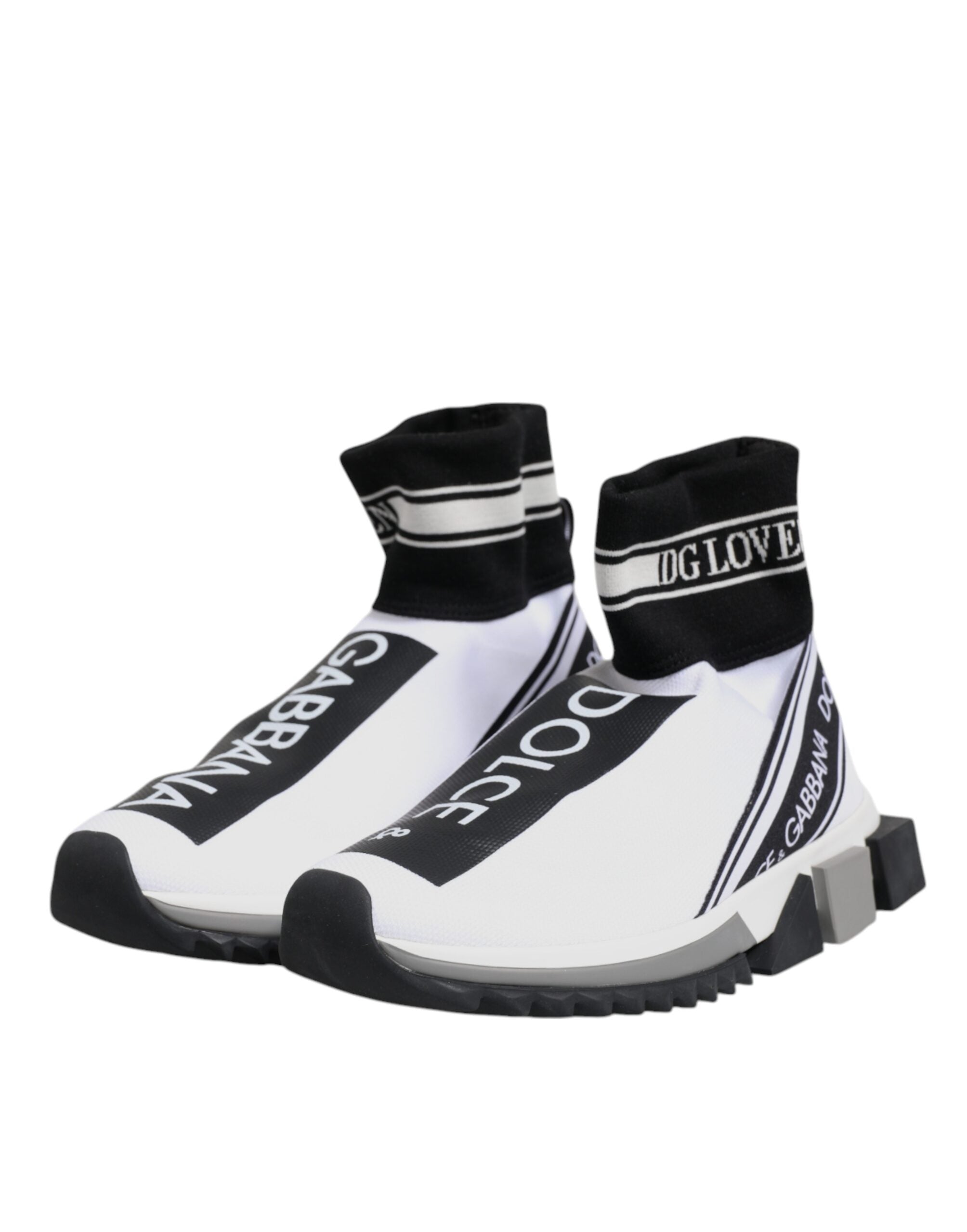 Dolce & Gabbana White Black Sorrento Socks Sneakers Shoes -   -  Dolce & Gabbana.