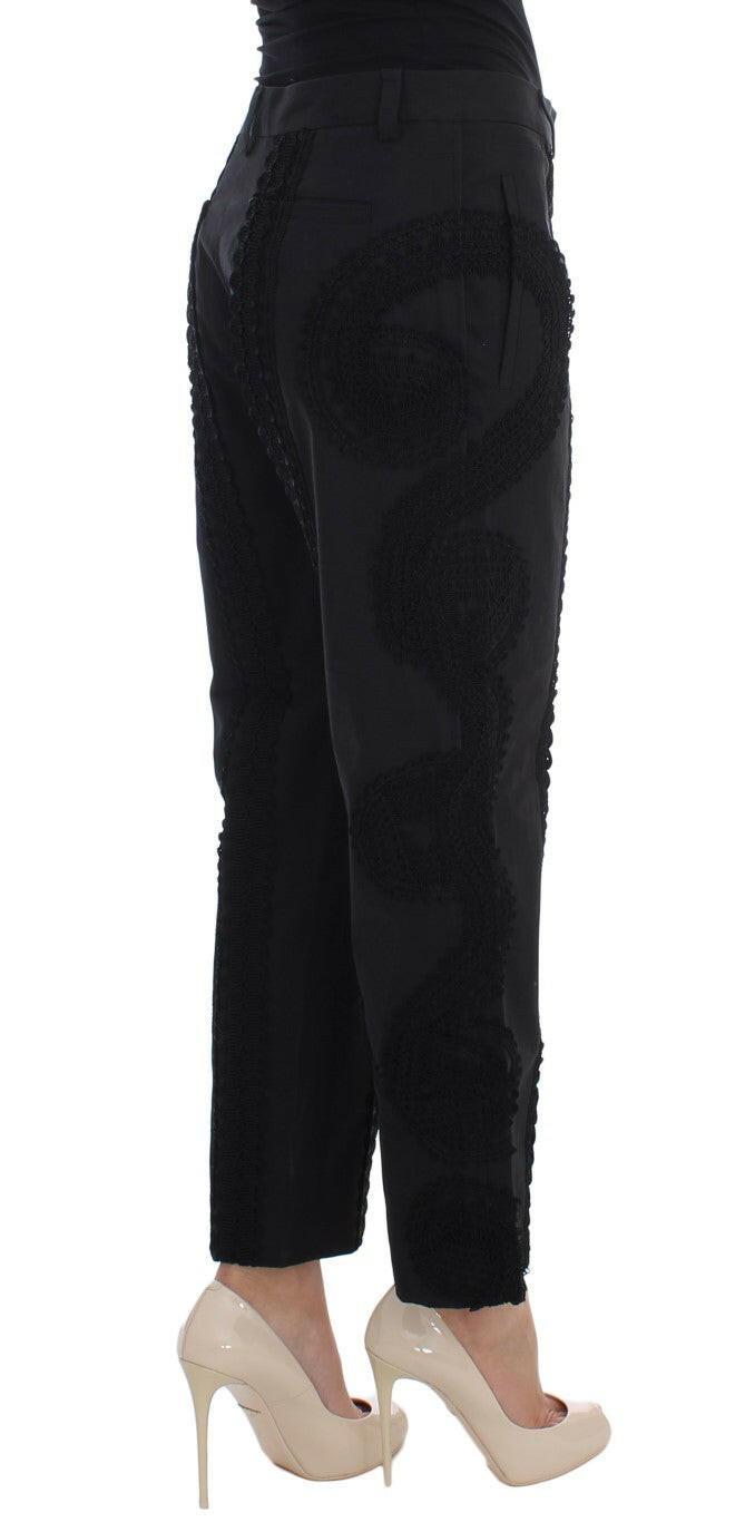 Dolce & Gabbana Black Cotton Stretch Torero Capris Pants -   -  Dolce & Gabbana.