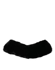 Dolce & Gabbana Black Lamb Fur Collar Women Neck Wrap Scarf -   -  Dolce & Gabbana.