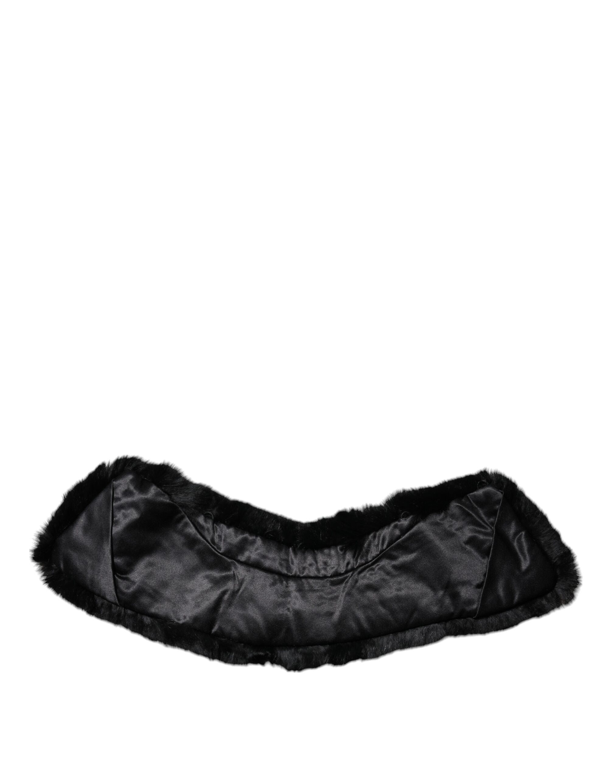 Dolce & Gabbana Black Lamb Fur Collar Women Neck Wrap Scarf -   -  Dolce & Gabbana.