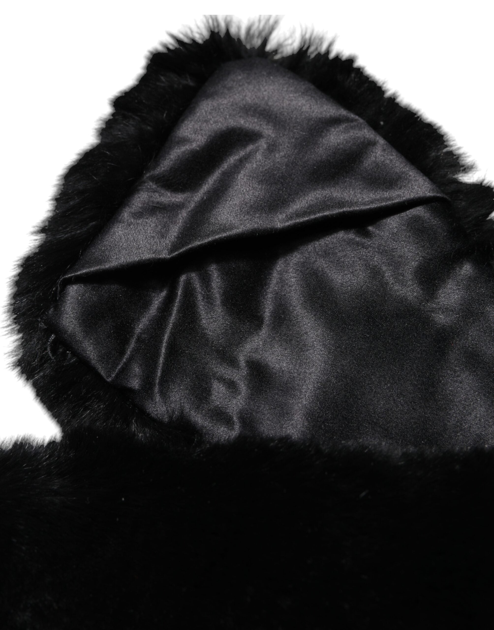 Dolce & Gabbana Black Lamb Fur Collar Women Neck Wrap Scarf -   -  Dolce & Gabbana.