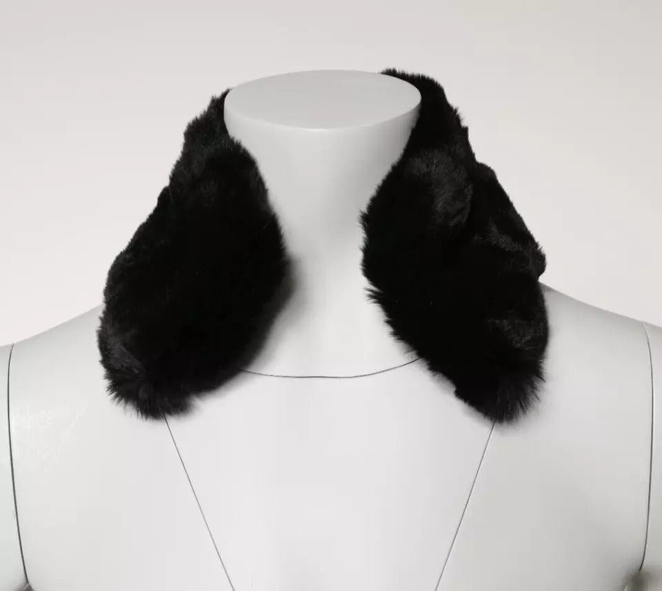 Dolce & Gabbana Black Lamb Fur Collar Women Neck Wrap Scarf -   -  Dolce & Gabbana.