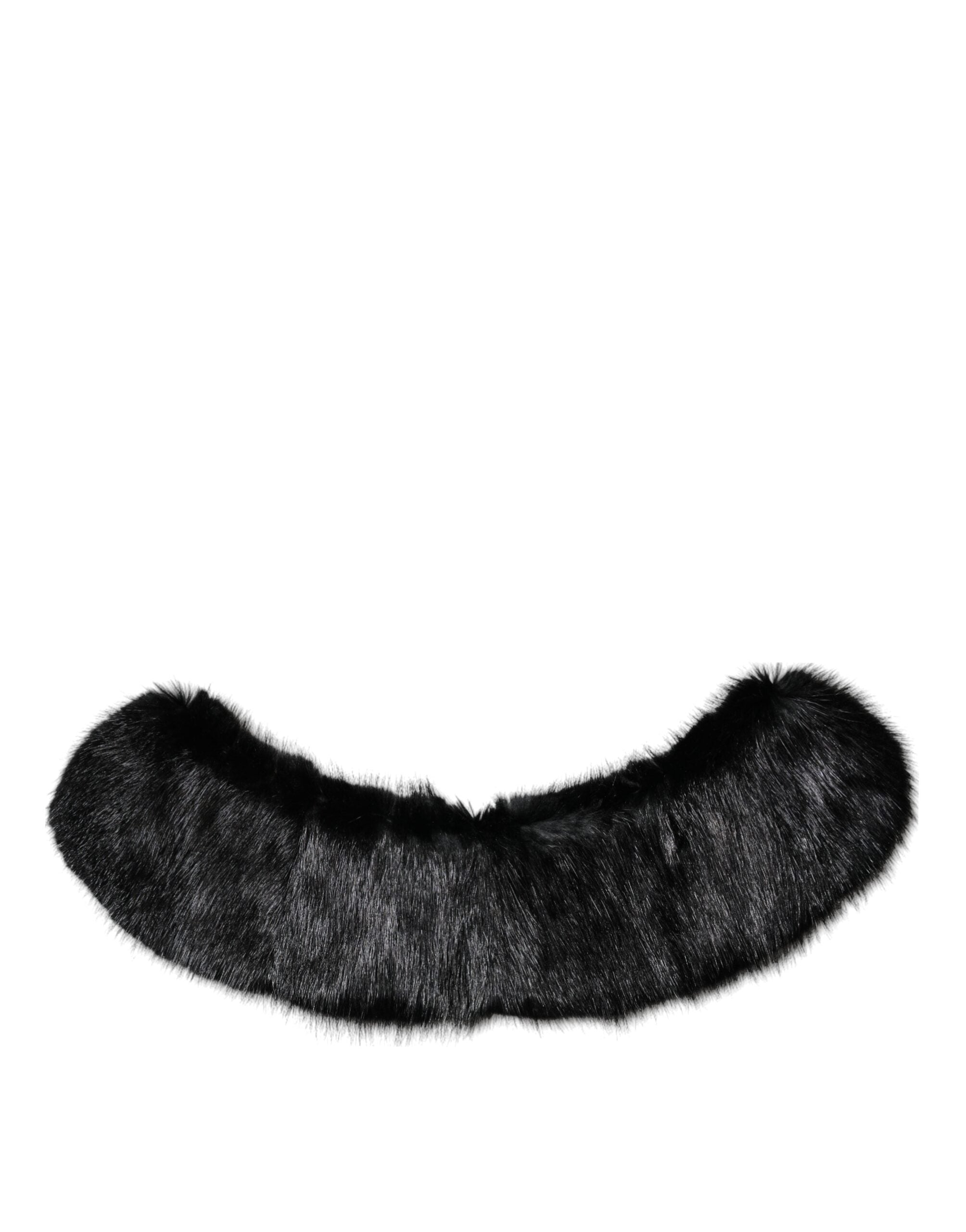 Dolce & Gabbana Black Fur Shawl Neck Wrap Cover Collar Scarf -   -  Dolce & Gabbana.