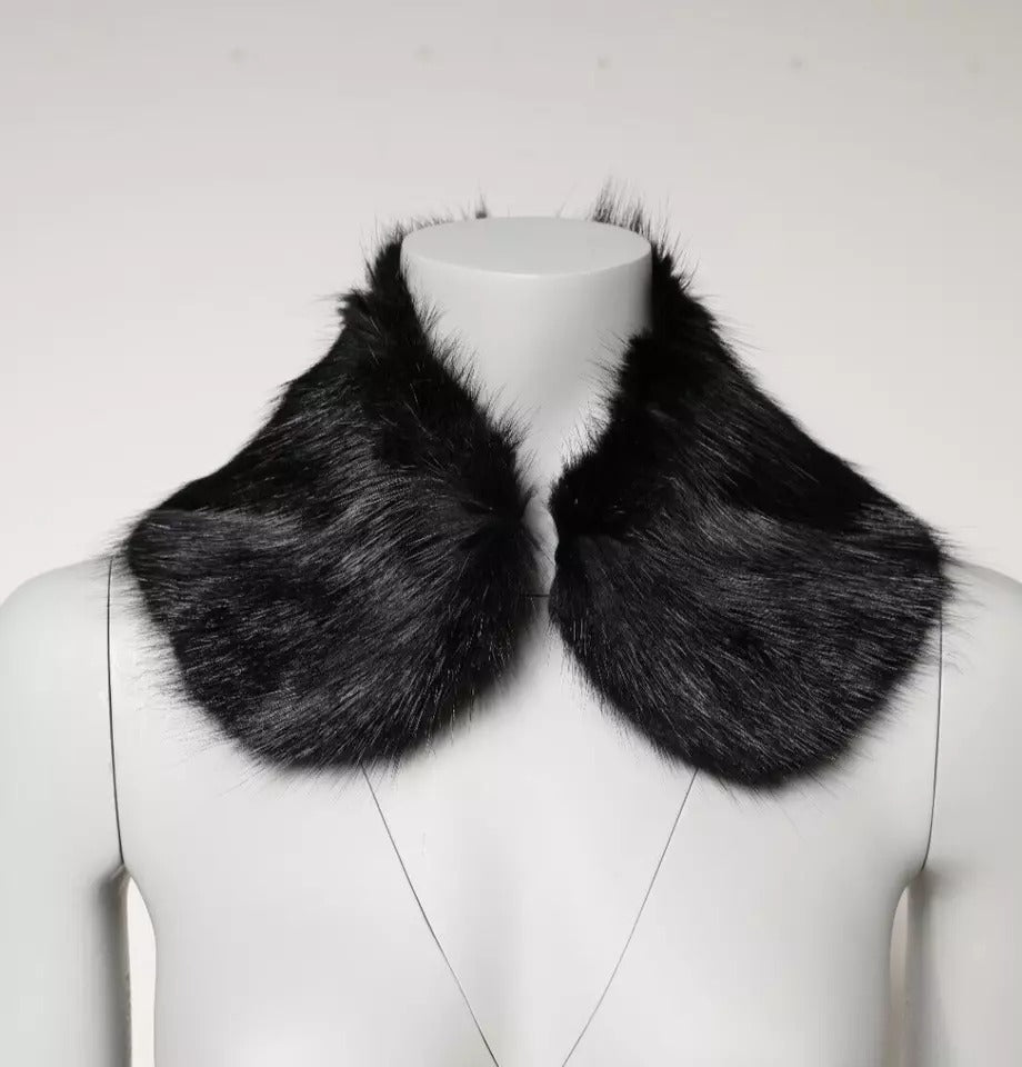 Dolce & Gabbana Black Fur Shawl Neck Wrap Cover Collar Scarf -   -  Dolce & Gabbana.
