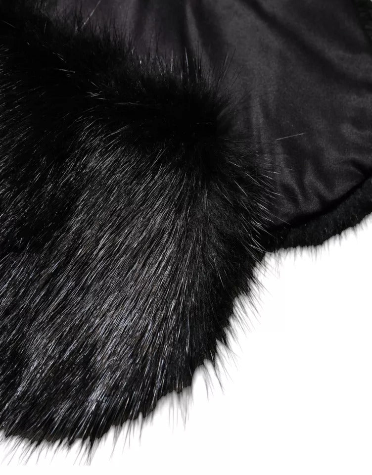 Dolce & Gabbana Black Fur Shawl Neck Wrap Cover Collar Scarf -   -  Dolce & Gabbana.