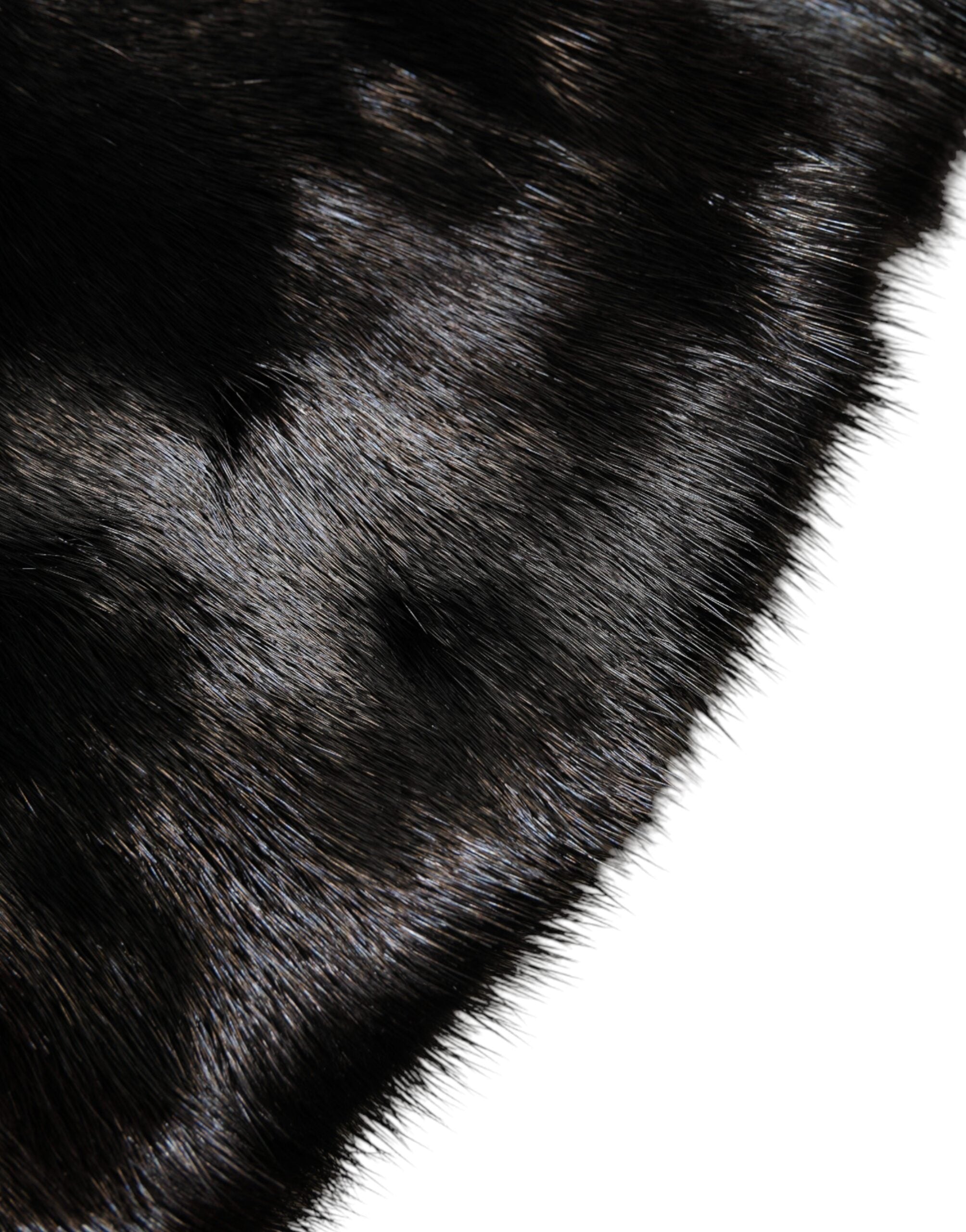 Dolce & Gabbana Black Fur Shawl Neck Wrap Cover Collar Scarf -   -  Dolce & Gabbana.