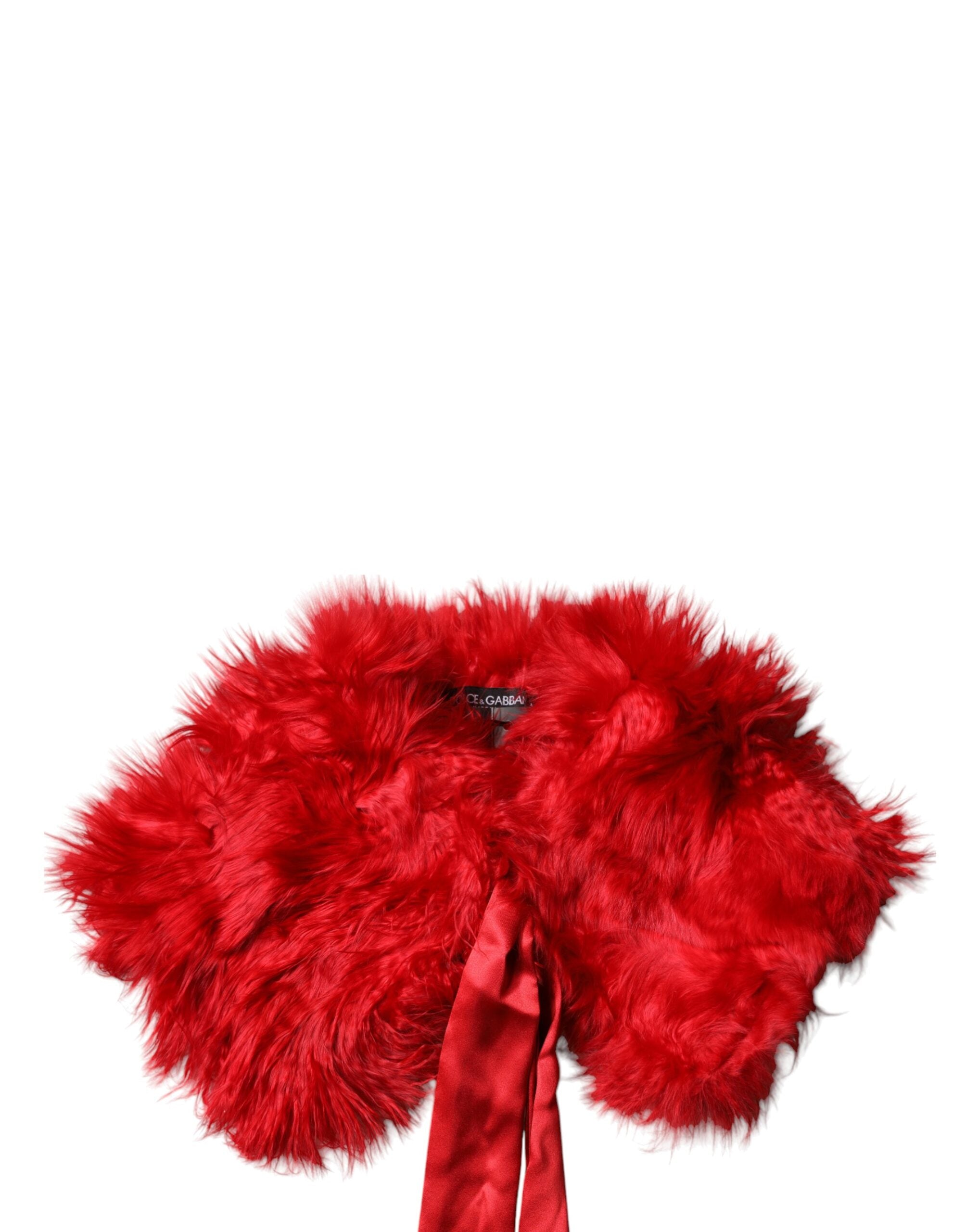 Dolce & Gabbana Red Alpaca Fur Women Neck Warmer Winter Scarf -   -  Dolce & Gabbana.