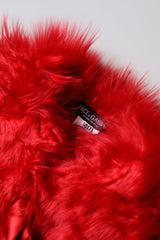 Dolce & Gabbana Red Alpaca Fur Women Neck Warmer Winter Scarf -   -  Dolce & Gabbana.