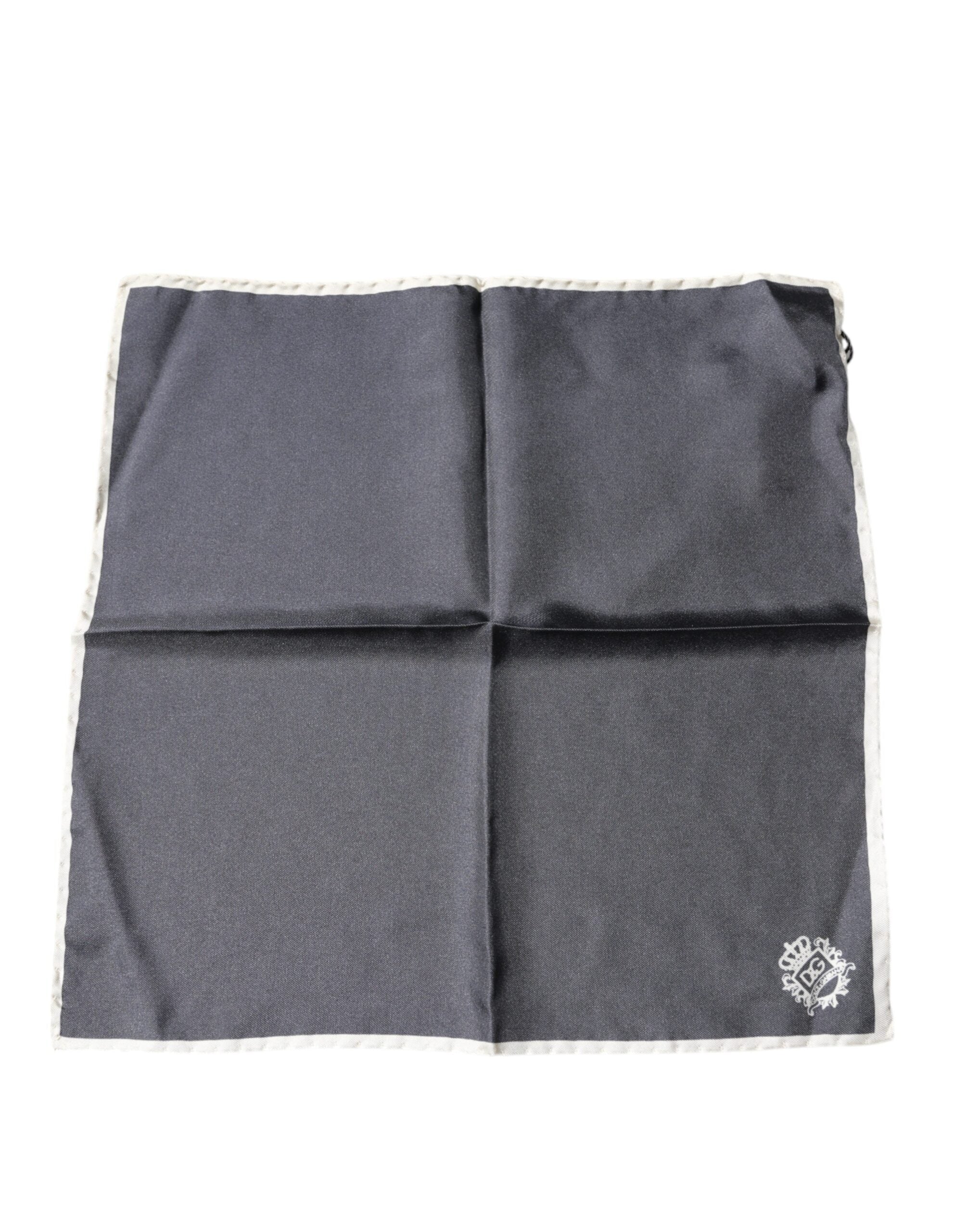 Dolce & Gabbana Gray Crown Logo Square Handkerchief Scarf -   -  Dolce & Gabbana.