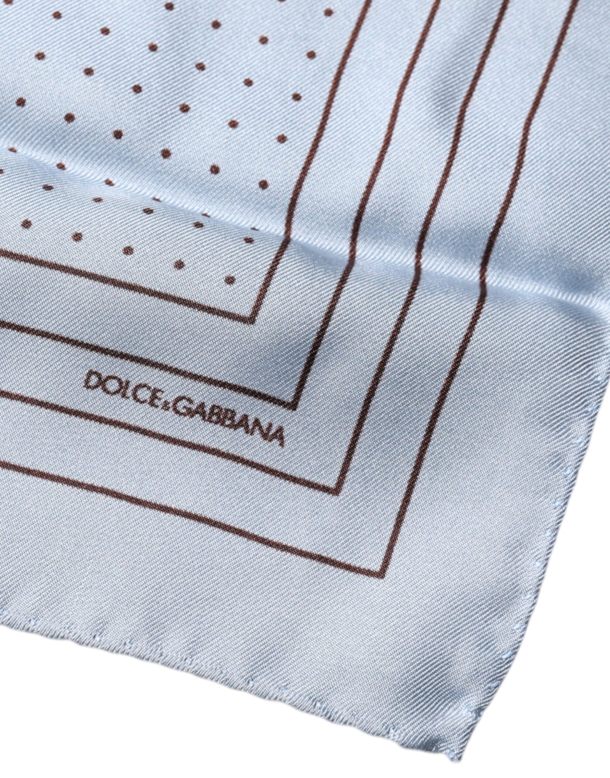 Dolce & Gabbana Sky Blue Polka Dots Square Handkerchief Scarf -   -  Dolce & Gabbana.