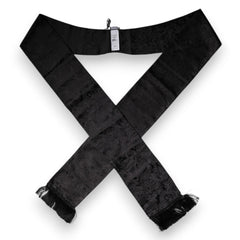 Dolce & Gabbana Black Floral Jacquard Skinny Fringes Scarf -   -  Dolce & Gabbana.