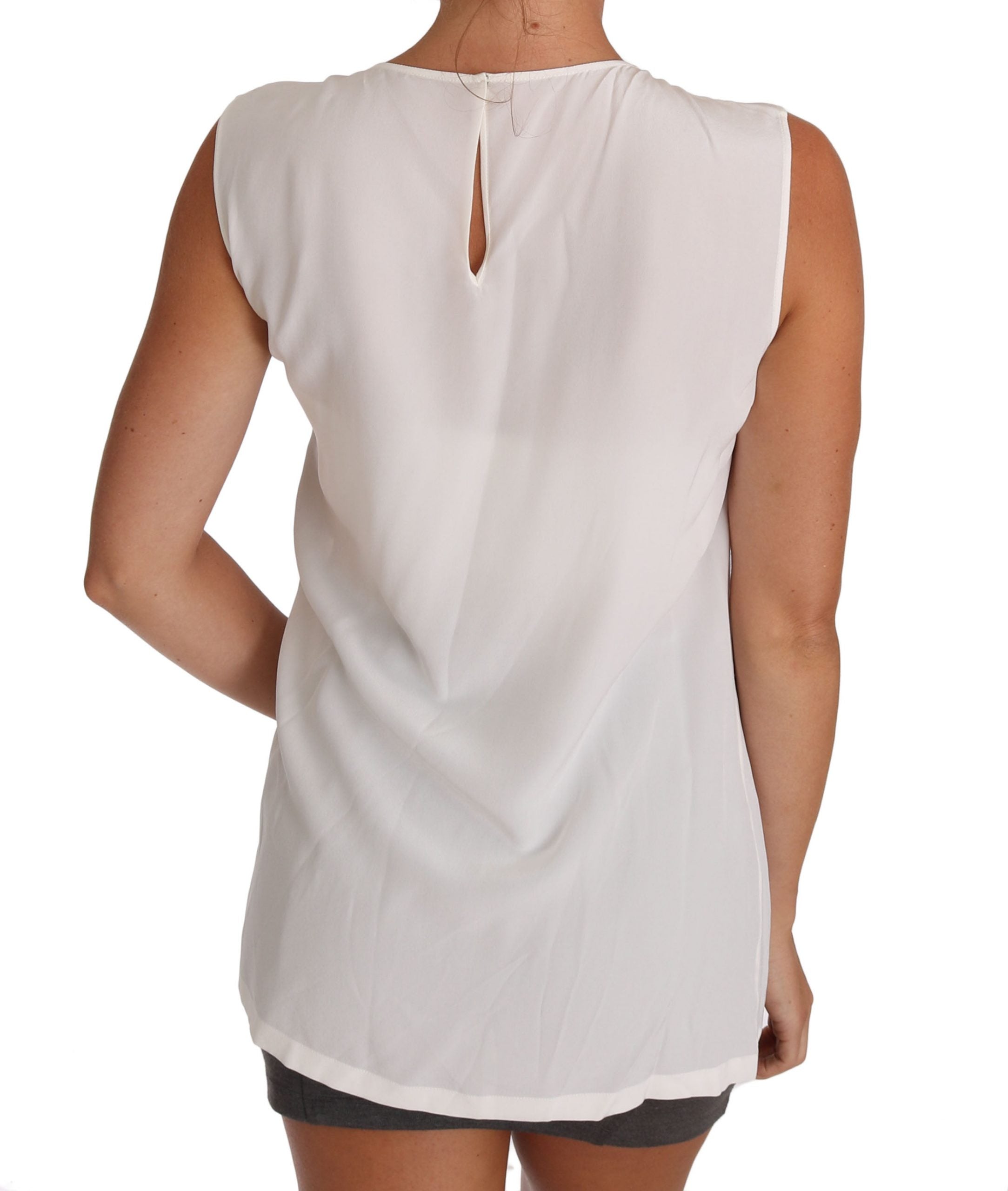 Dolce & Gabbana White Silk I LOVE ITALY Cami T-shirt -   -  Dolce & Gabbana.