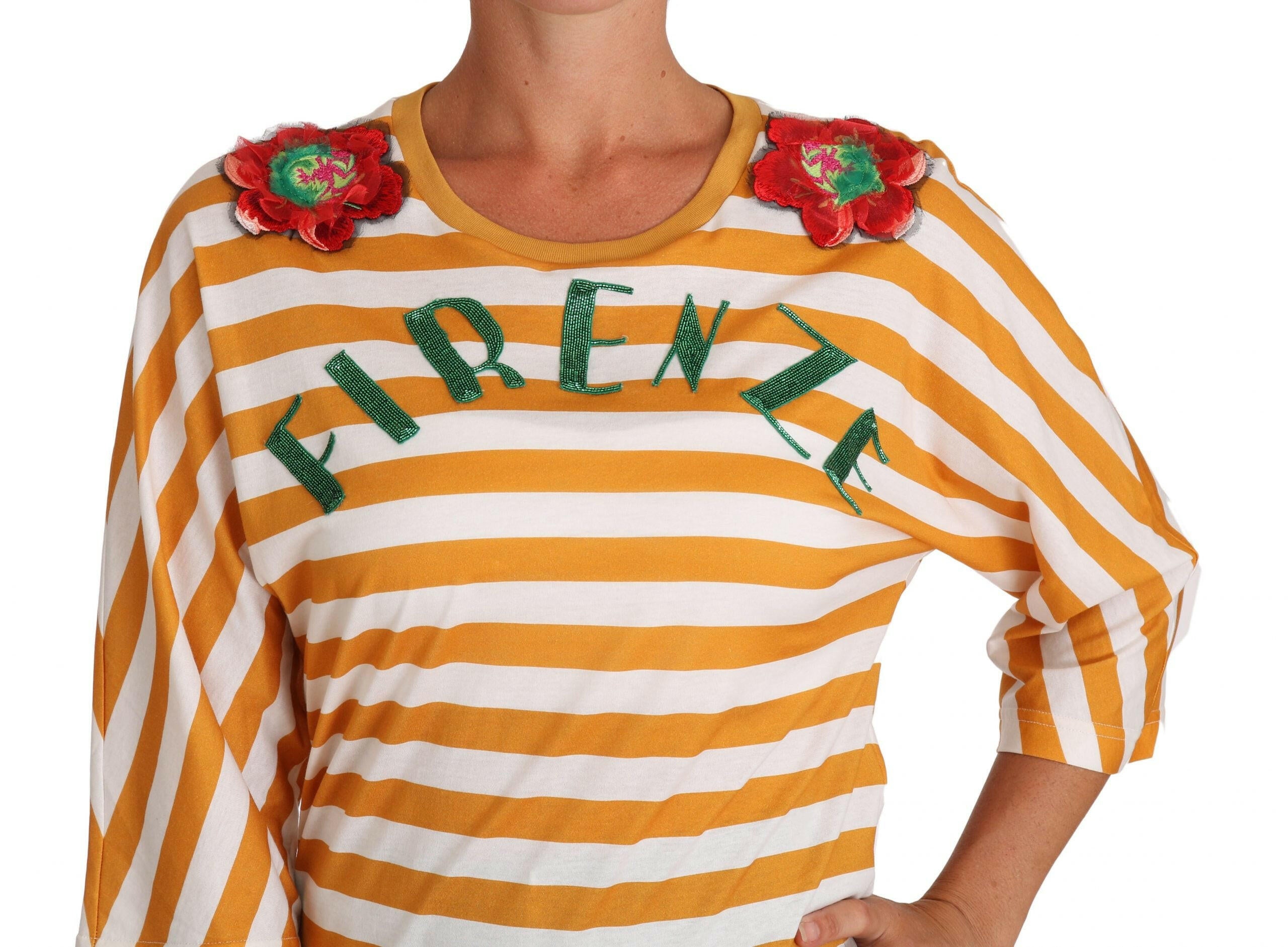 Dolce & Gabbana White Orange FIRENZE Top T-shirt -   -  Dolce & Gabbana.
