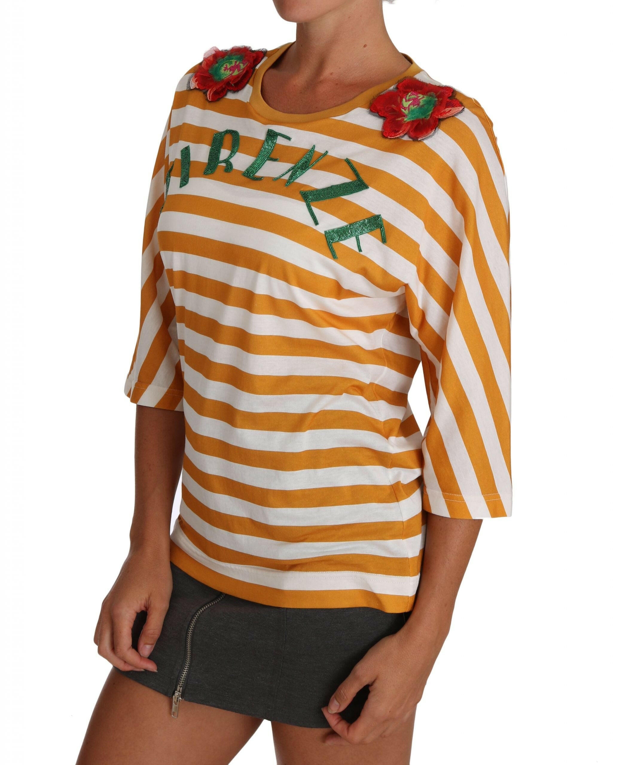 Dolce & Gabbana White Orange FIRENZE Top T-shirt -   -  Dolce & Gabbana.