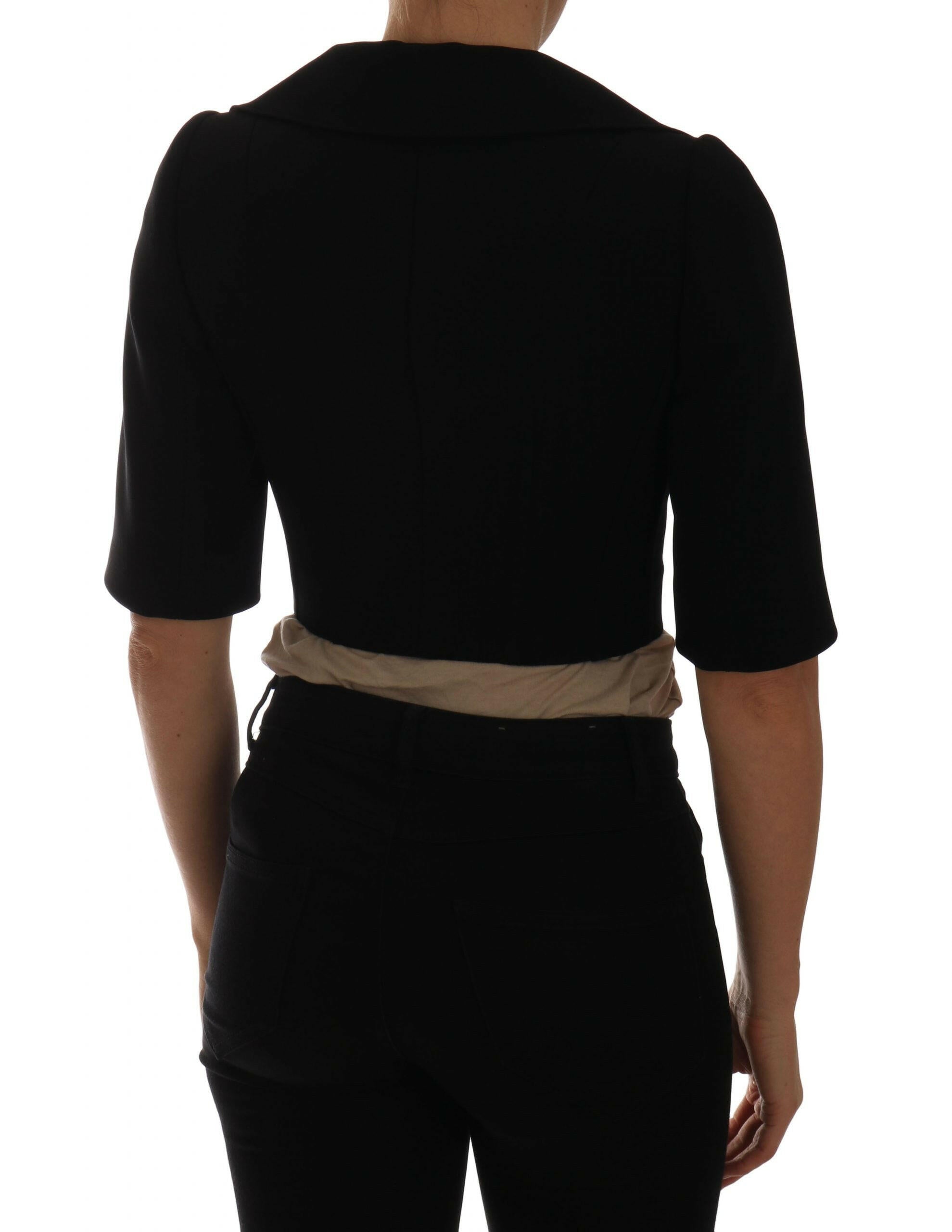 Dolce & Gabbana Black Short Croped Jacket Blazer -   -  Dolce & Gabbana.