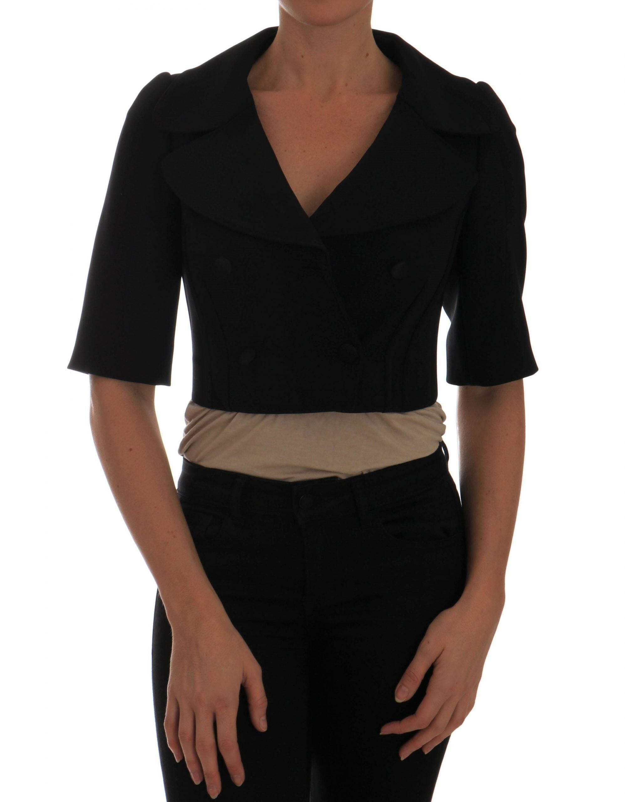 Dolce & Gabbana Black Short Croped Jacket Blazer -   -  Dolce & Gabbana.