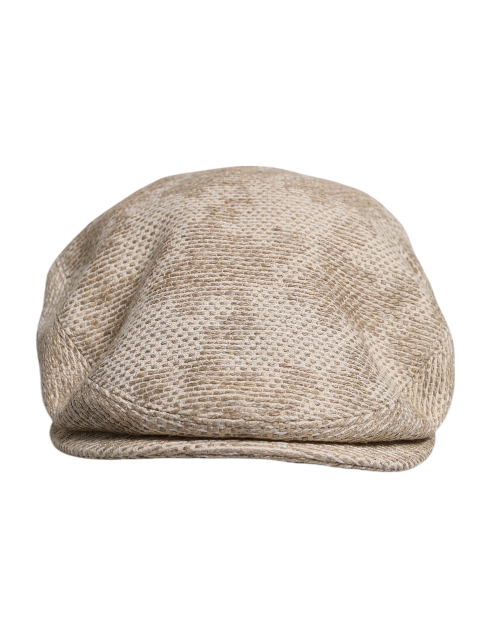 Dolce & Gabbana Beige Floral Linen Newsboy Hat -   -  Dolce & Gabbana.