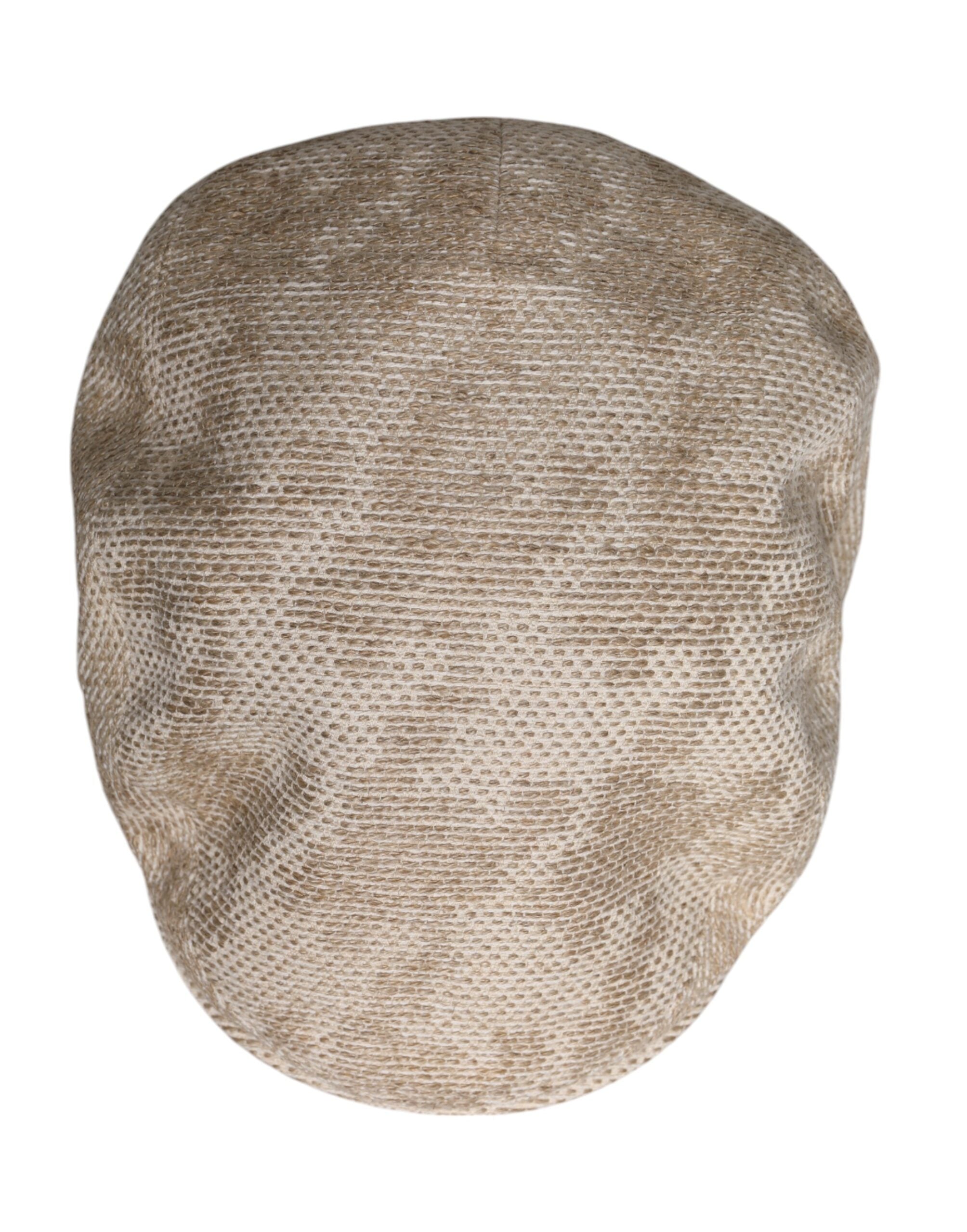 Dolce & Gabbana Beige Floral Linen Newsboy Hat -   -  Dolce & Gabbana.