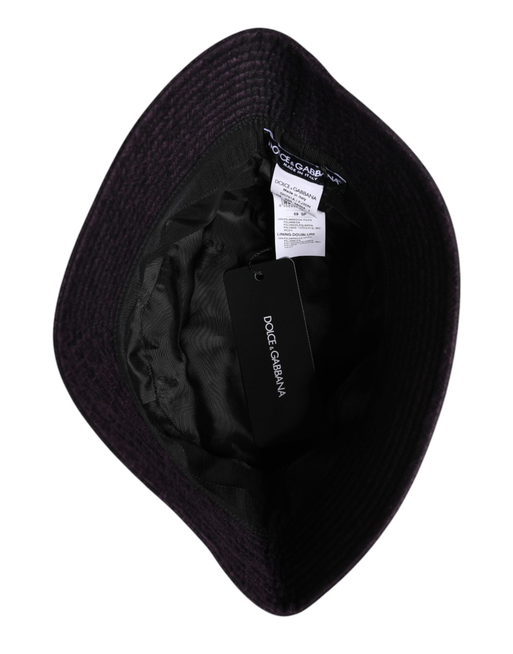 Dolce & Gabbana Black Wide Brim Nylon Bucket Hat -   -  Dolce & Gabbana.