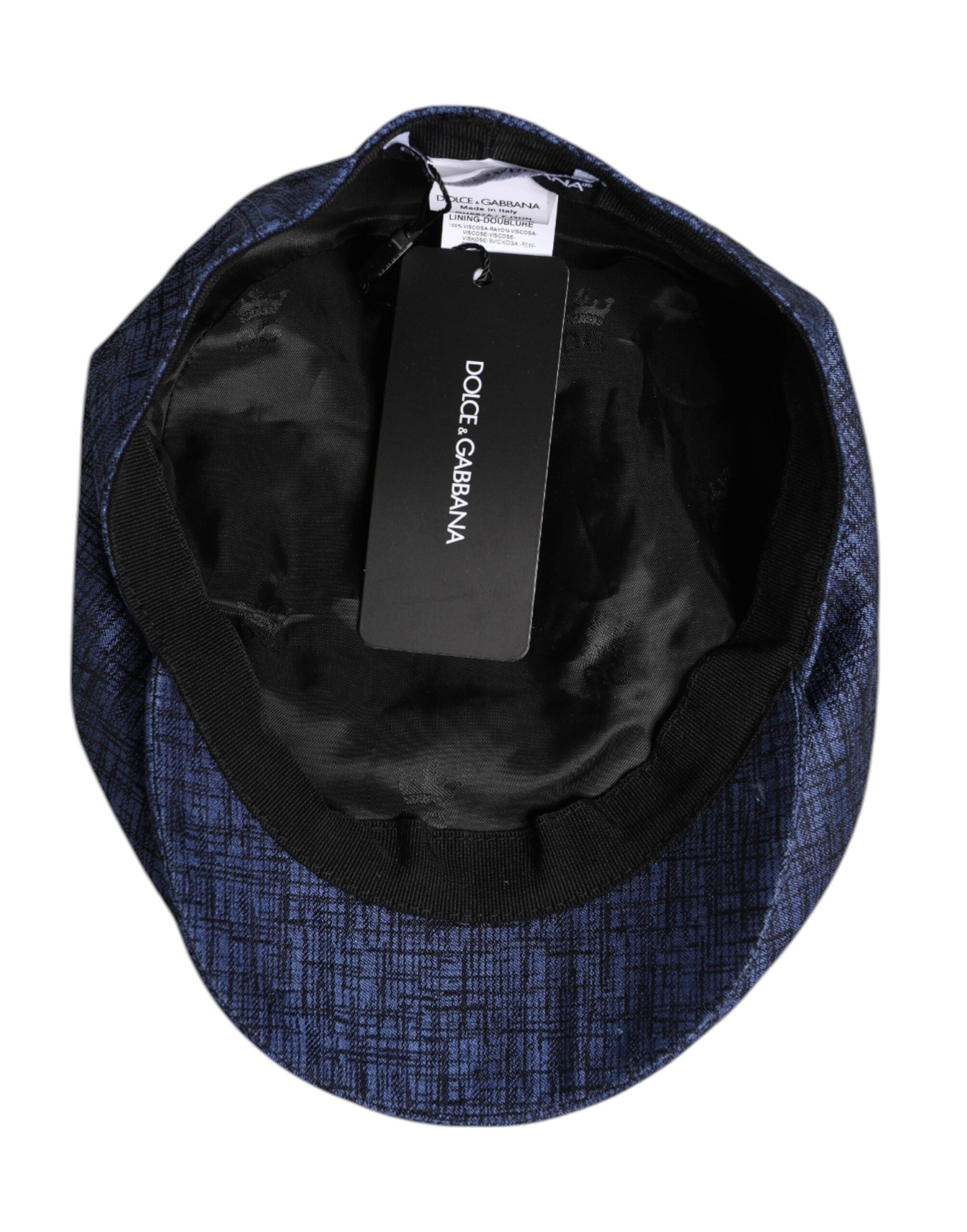 Dolce & Gabbana Blue Cotton Stretch Newsboy Hat -   -  Dolce & Gabbana.