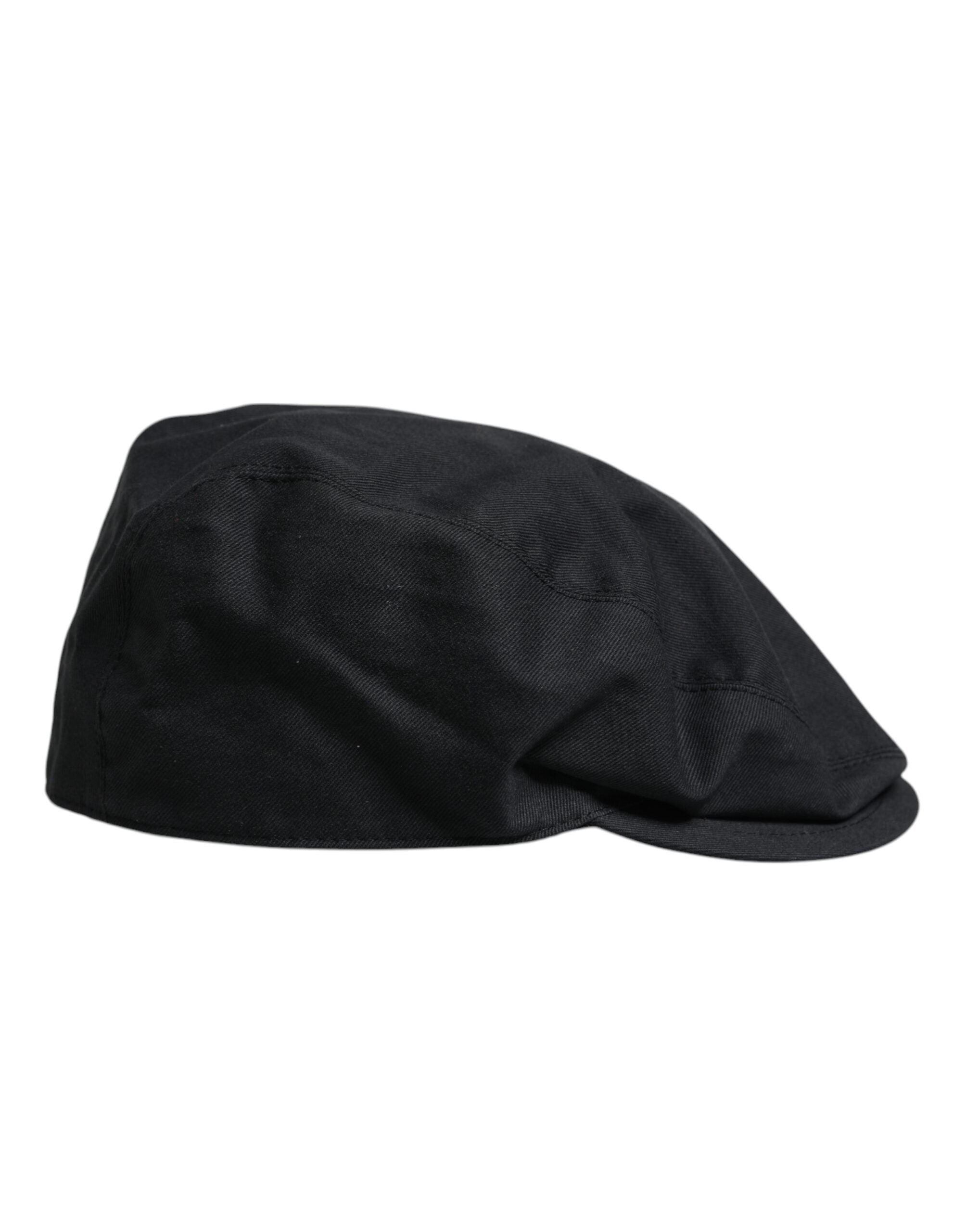 Dolce & Gabbana Black Cotton Newsboy Capello Cabbie Hat -   -  Dolce & Gabbana.