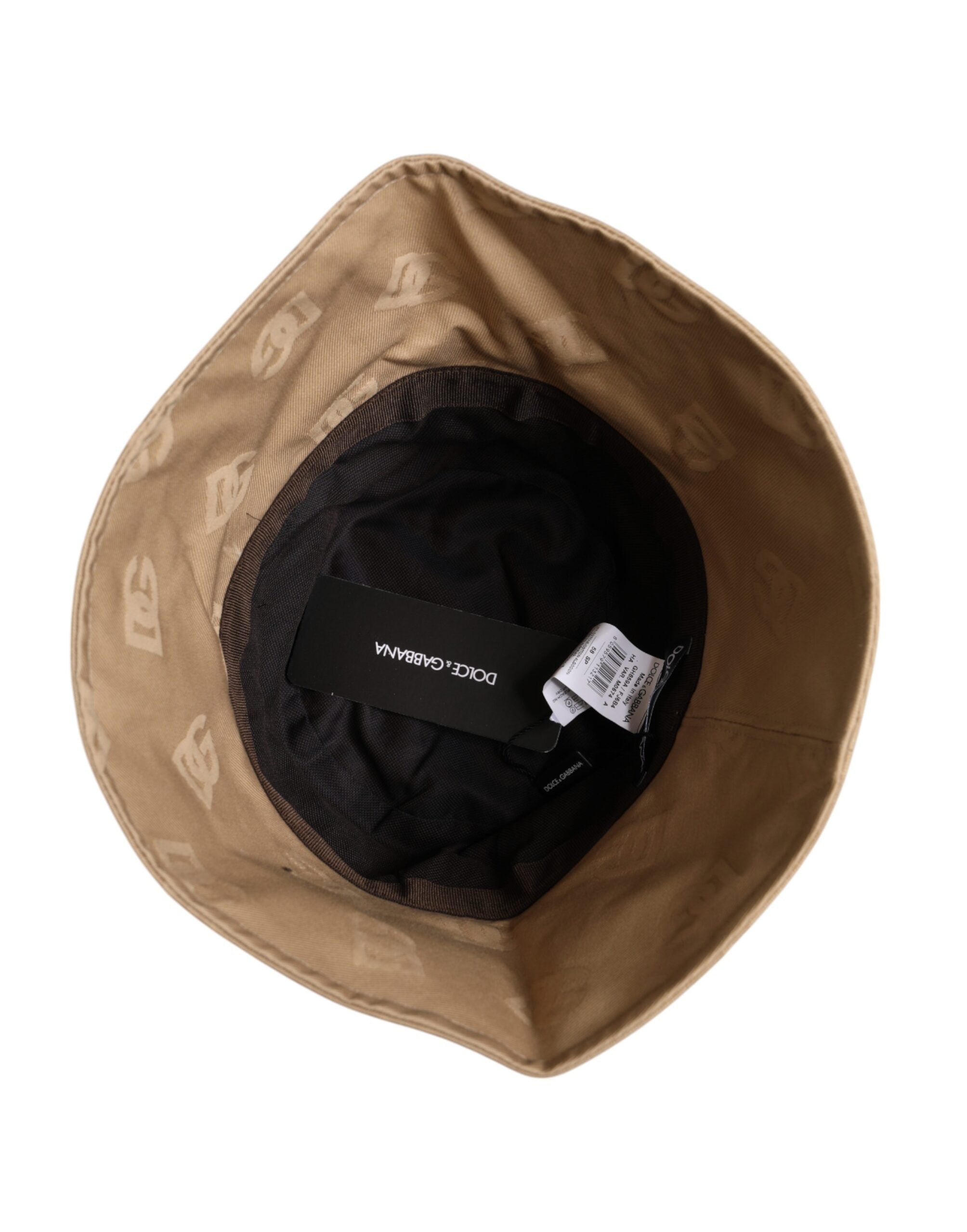 Dolce & Gabbana Beige Logo Monogram Cotton Bucket Cap -   -  Dolce & Gabbana.