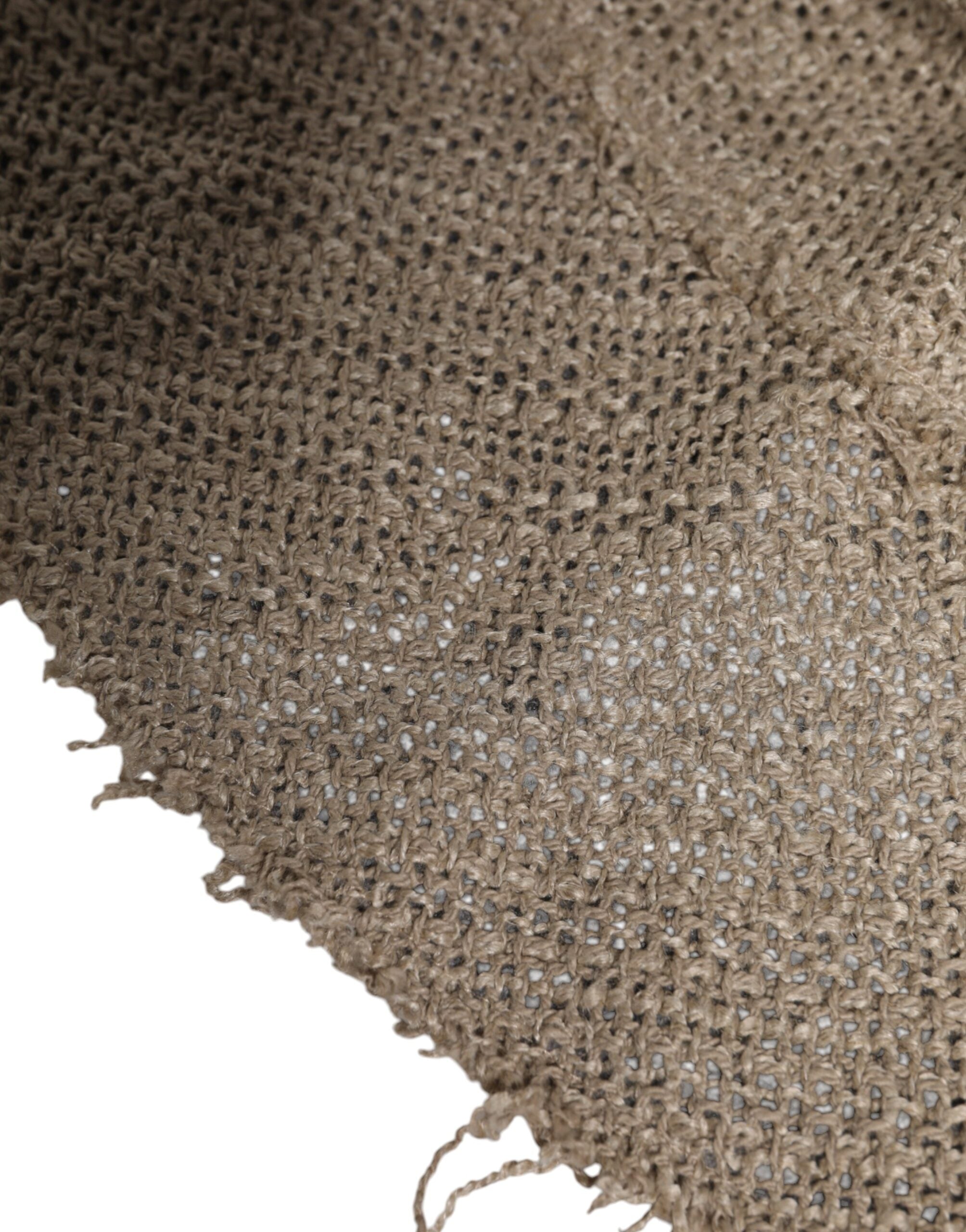Dolce & Gabbana Beige Linen Wide Brim Bucket Hat -   -  Dolce & Gabbana.