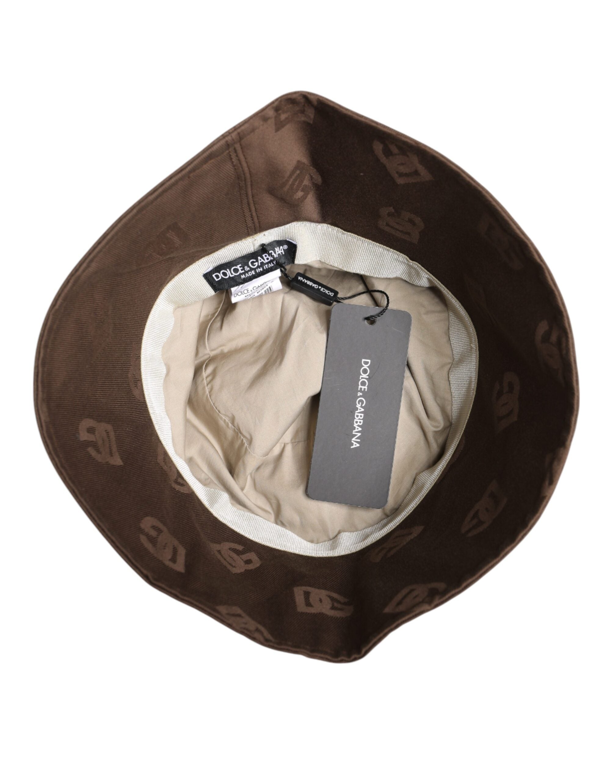 Dolce & Gabbana Brown Logo Monogram Cotton Bucket Cap -   -  Dolce & Gabbana.