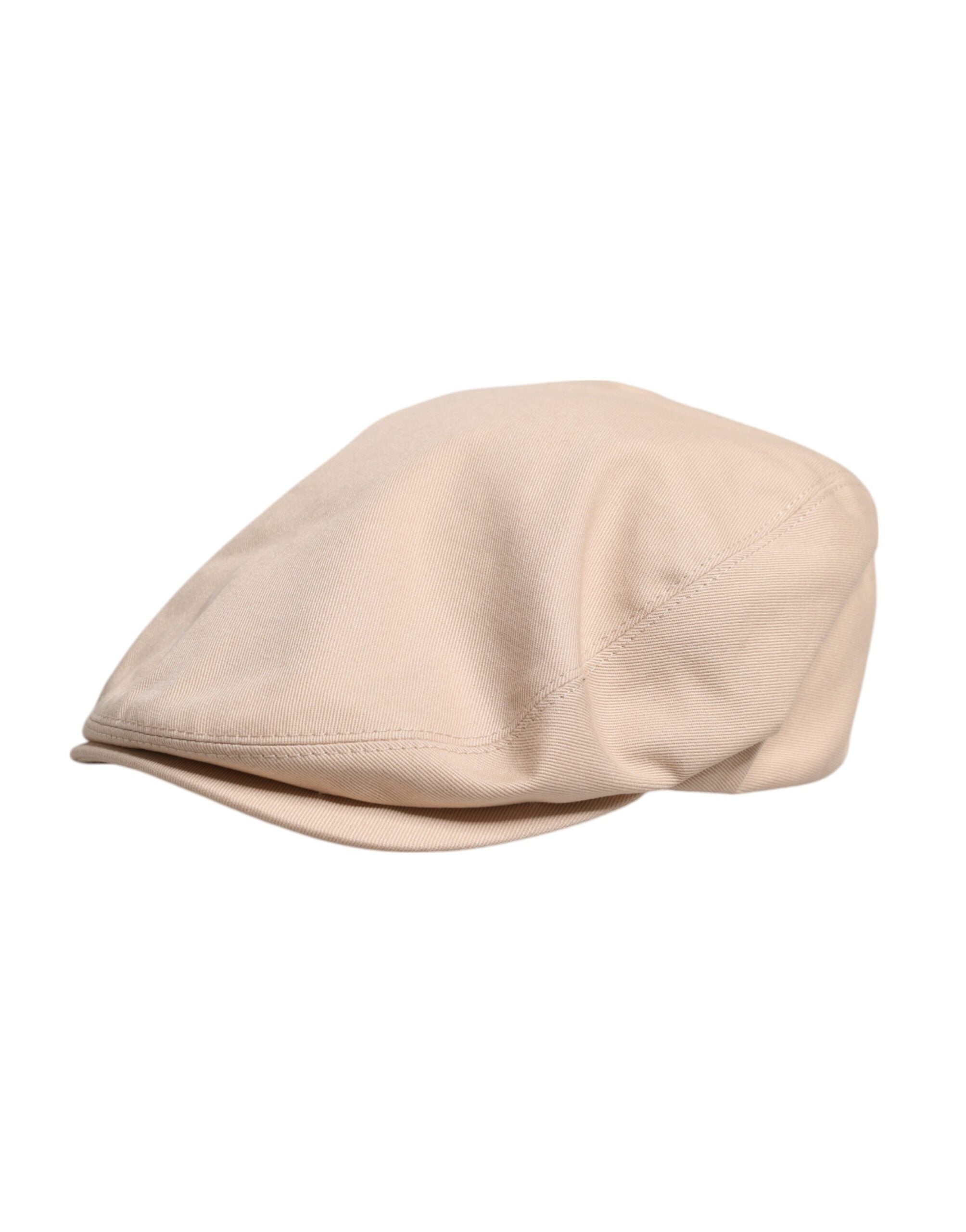 Dolce & Gabbana Beige Cotton Newsboy Capello Cabbie Hat -   -  Dolce & Gabbana.