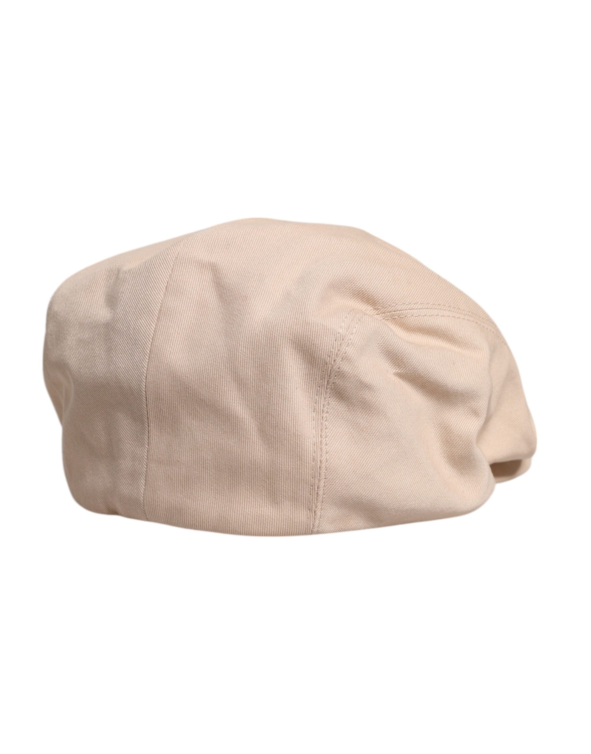 Dolce & Gabbana Beige Cotton Newsboy Capello Cabbie Hat -   -  Dolce & Gabbana.
