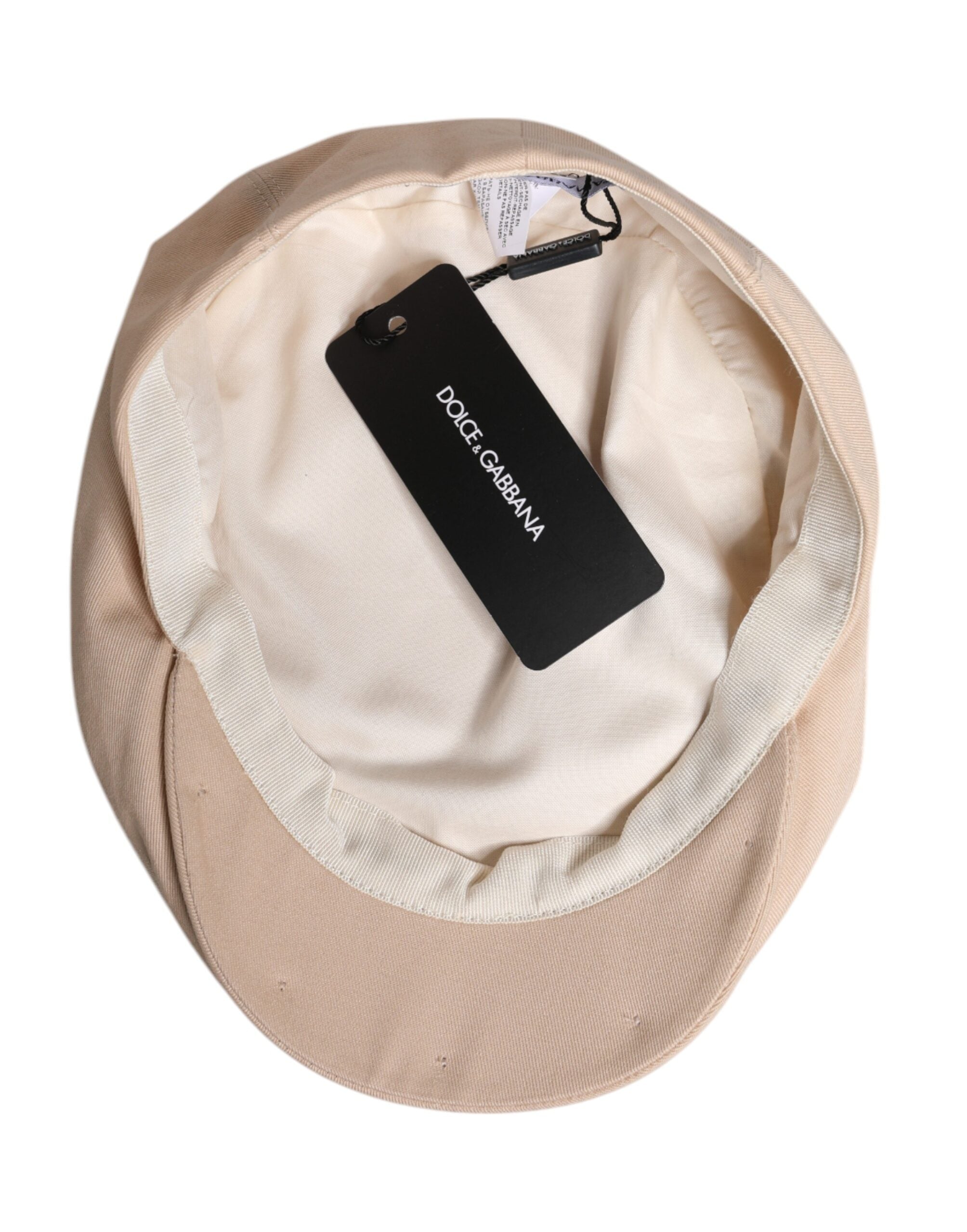 Dolce & Gabbana Beige Cotton Newsboy Capello Cabbie Hat -   -  Dolce & Gabbana.
