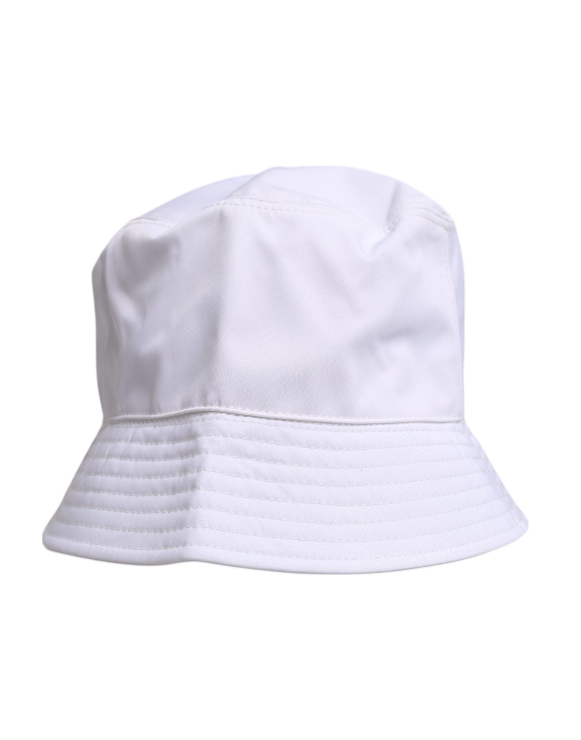 Dolce & Gabbana White Cotton Wide Brim Bucket Hat -   -  Dolce & Gabbana.